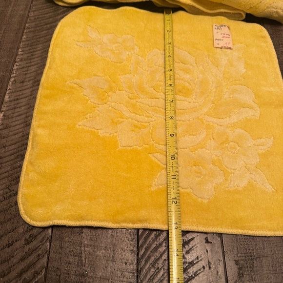 Vintage Fieldcrest Wash Cloth Sculptured Yellow Roses Floral Lot Of 5 New - Picture 3 of 8